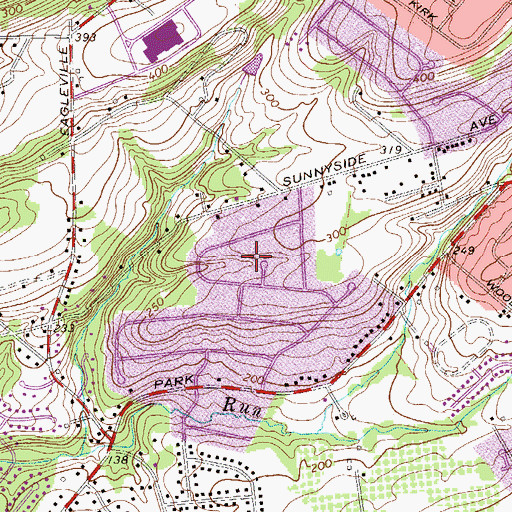 Topographic Map of The Estates of Audubon South, PA