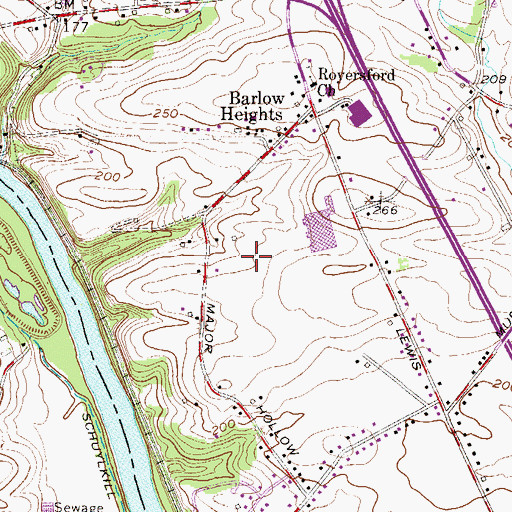 Topographic Map of The Glen at Greenfields, PA