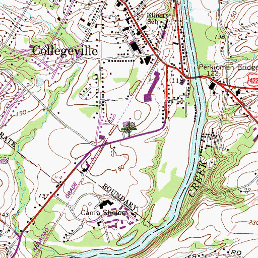 Topographic Map of The Marketplace at Collegeville Shopping Center, PA