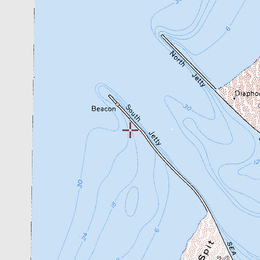 Topographic Map of South Jetty, CA