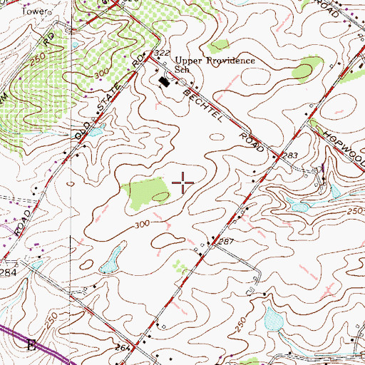 Topographic Map of The Meadows at Providence Reserve, PA