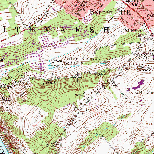 Topographic Map of The Reserve at Lafayette Springs, PA