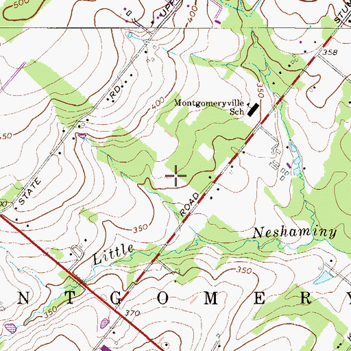 Topographic Map of The Ridings of Montgomery, PA