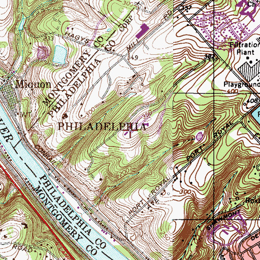Topographic Map of The Schuylkill Center, PA