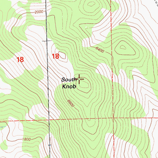 Topographic Map of South Knob, CA