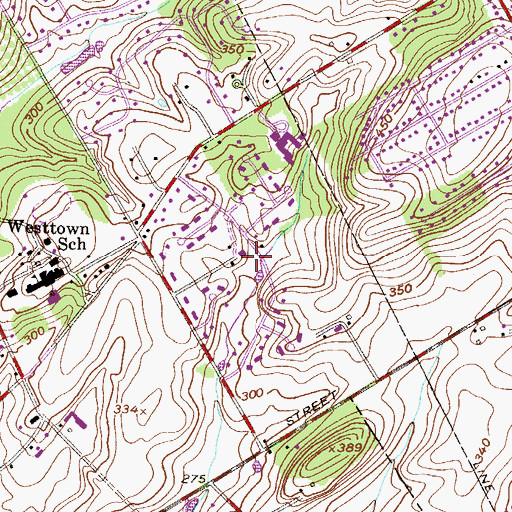 Topographic Map of Woodcock Farm, PA