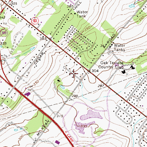Topographic Map of Wooded Pond, PA