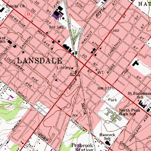Topographic Map of Wooly Bear School, PA