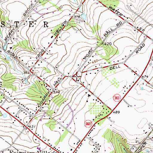 Topographic Map of Worcester Mennonite Cemetery, PA
