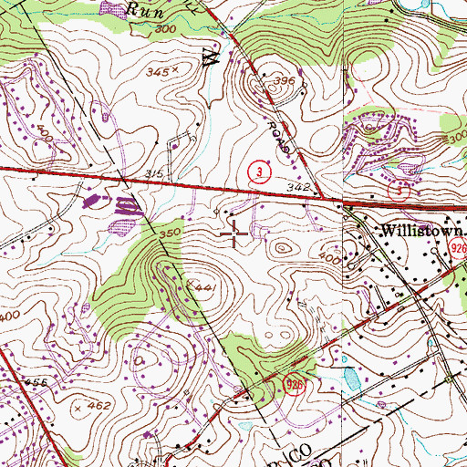 Topographic Map of Worington Commons, PA