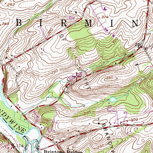 Topographic Map of Wylie Farms, PA