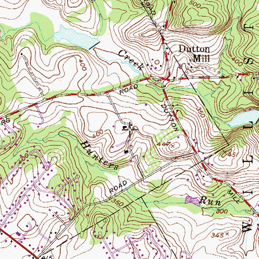 Topographic Map of Wyllpen Farms, PA