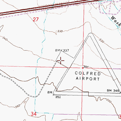 Topographic Map of Colfred Airport (historical), AZ