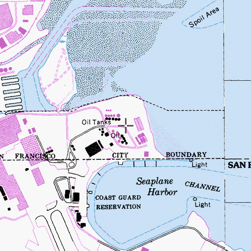 Topographic Map of South San Francisco Water Quality Control Plant, CA