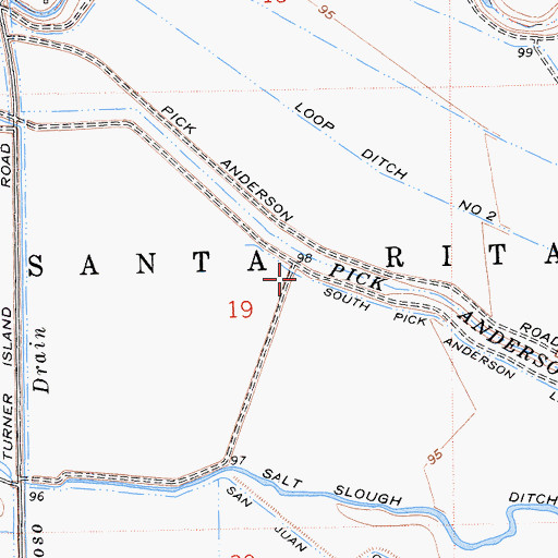 Topographic Map of South Pick Anderson Lift Ditch, CA