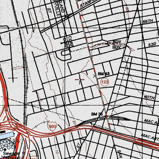 Topographic Map of Oaks Park (historical), CA