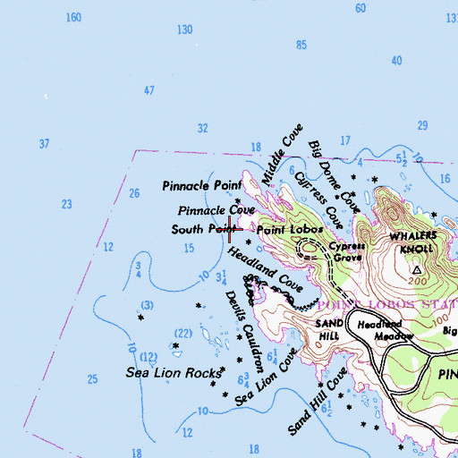 Topographic Map of South Point, CA