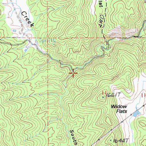 Topographic Map of South Rail Canyon, CA