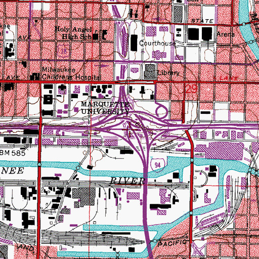 Topographic Map of Interchange 310, WI