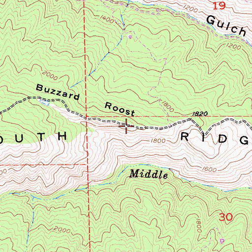 Topographic Map of South Ridge, CA