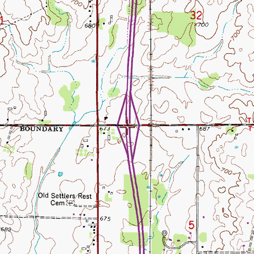 Topographic Map of Interchange 89, WI