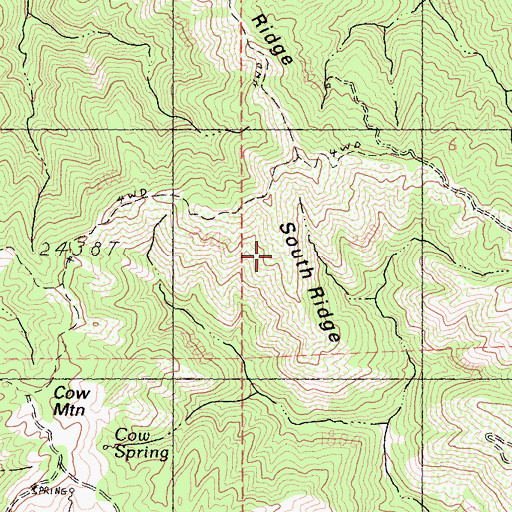 Topographic Map of South Ridge, CA