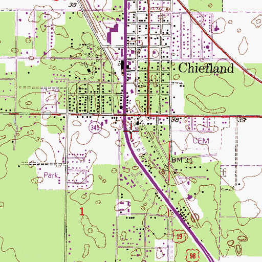 Topographic Map of Church of God, FL