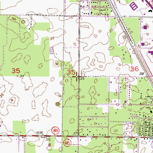 Topographic Map of Chiefland Community Cemetery, FL