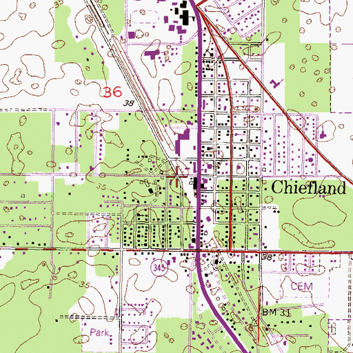Topographic Map of Levy County EMS Station Number 2, FL