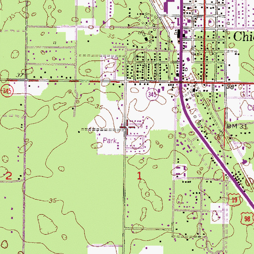 Topographic Map of Westside Church of Christ, FL