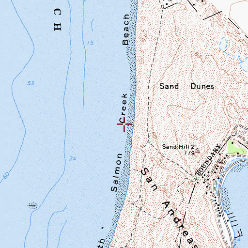 Topographic Map of South Salmon Creek Beach, CA