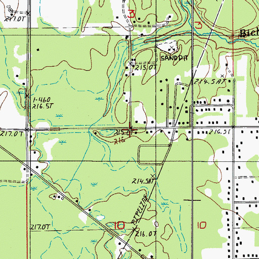 Topographic Map of Berean Baptist Church, MI