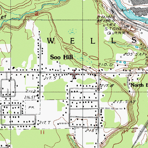 Topographic Map of Soo Hill Elementary School, MI