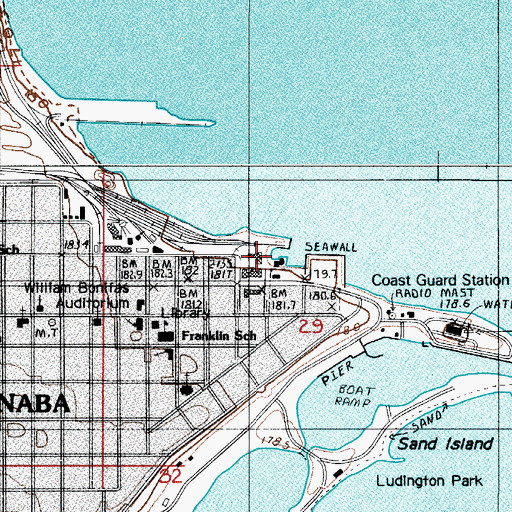 Topographic Map of Delta County Sheriff's Office, MI