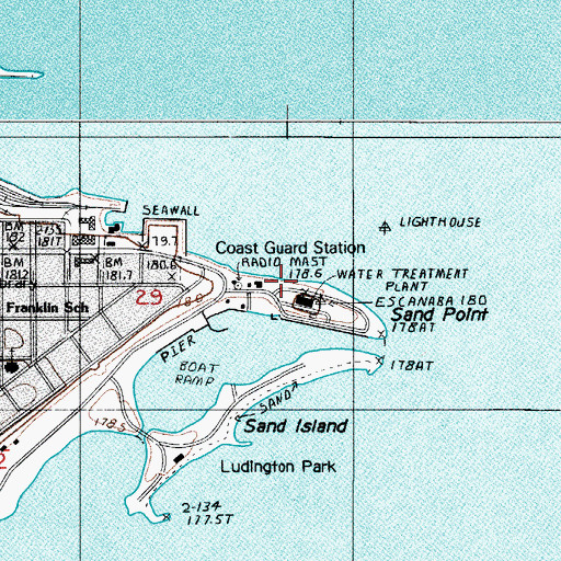 Topographic Map of Delta County Historic Museum, MI