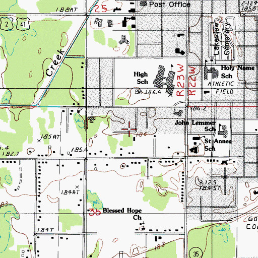 Topographic Map of Marquette Medical Clinic, MI