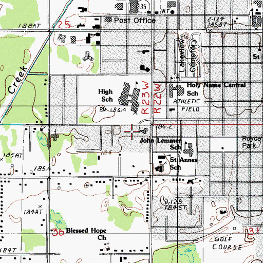 Topographic Map of Christian Park Health Care Center, MI