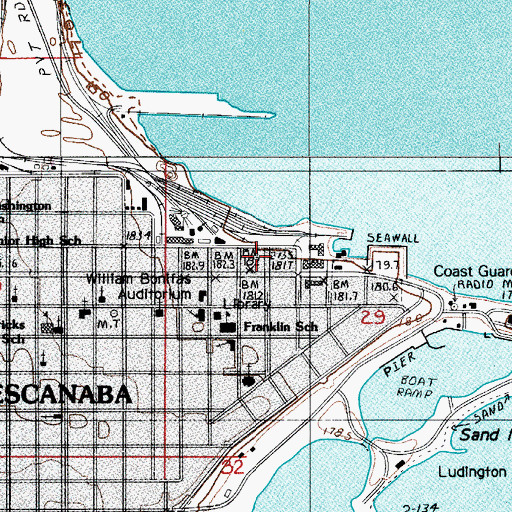 Topographic Map of Bay Shore Nursing Home, MI