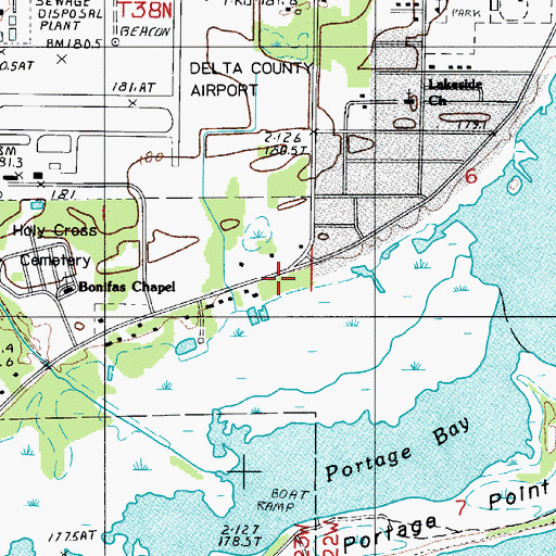 Topographic Map of Delta Plaza Shopping Center, MI