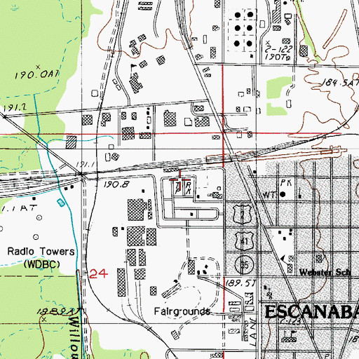 Topographic Map of Fairview Trailer Court, MI