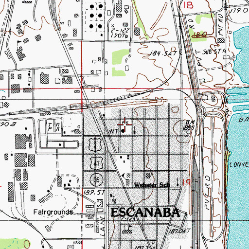 Topographic Map of Stephenson Park, MI