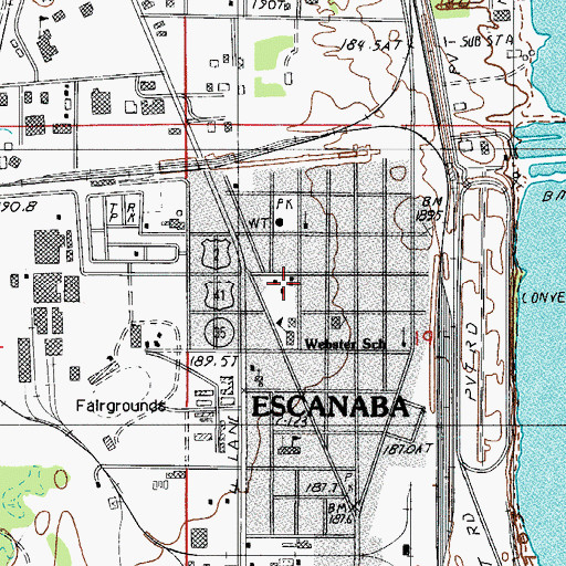 Topographic Map of Webster Playground, MI
