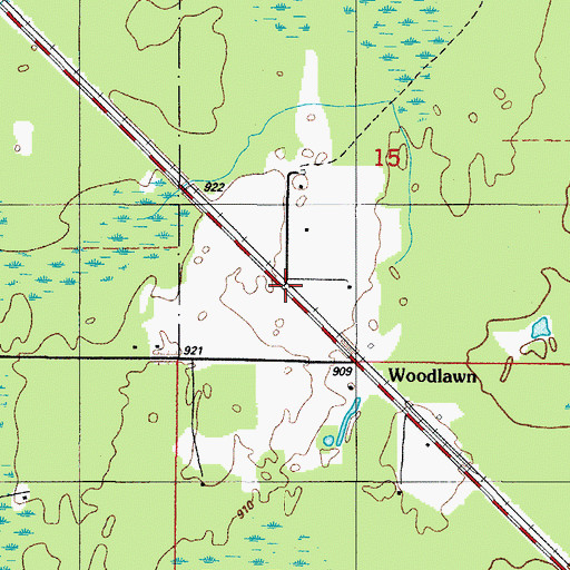 Topographic Map of Woodlawn Station (historical), MI