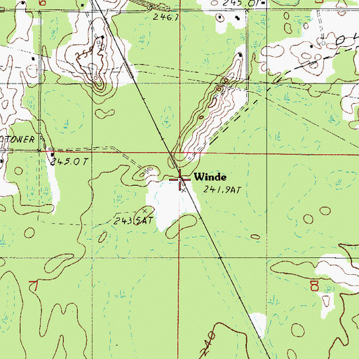 Topographic Map of Winde Station, MI