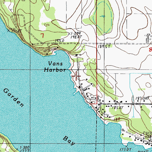 Topographic Map of Vans Harbor Post Office (historical), MI