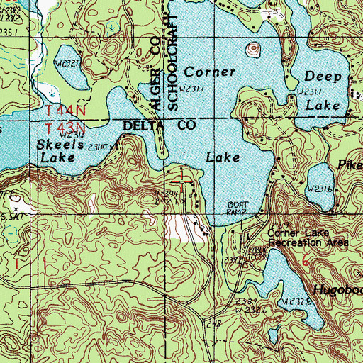 Topographic Map of Uno Post Office (historical), MI