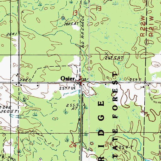 Topographic Map of Osier (historical), MI