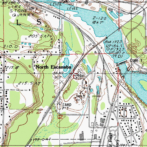Topographic Map of North Escabana Station, MI