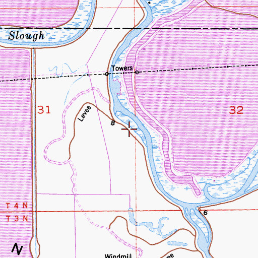 Topographic Map of South Slough, CA