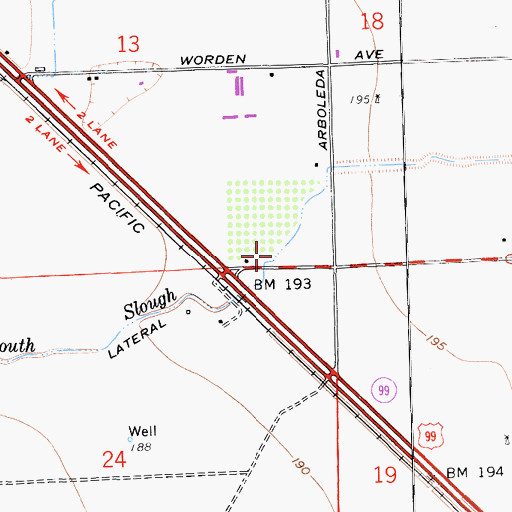 Topographic Map of South Slough, CA